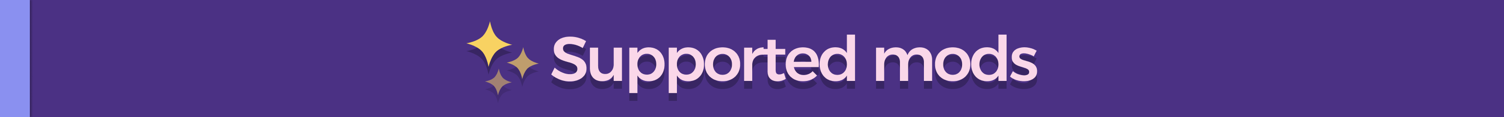 Supported mods heading