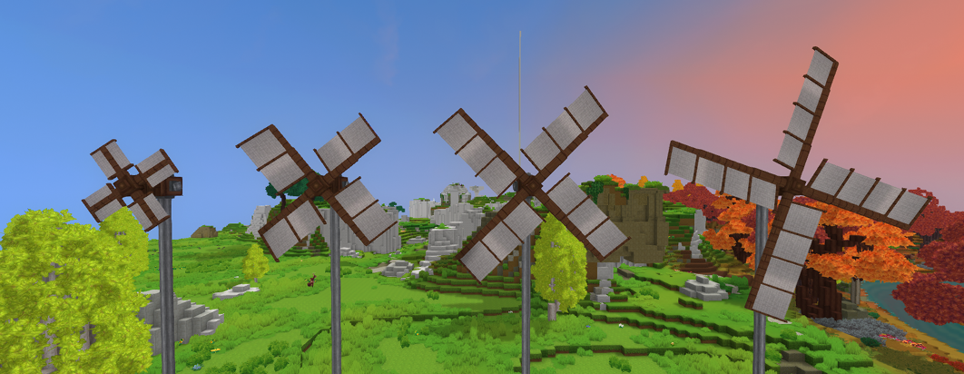 An image displaying the 4 size variants of the Wooden Windmills